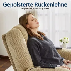 MCombo Relaxsessel 7008 Stoff 90 x 105 x 94 cm Beige mit Liegefunktion, elektrisch, Massage- und Wärmefunktion