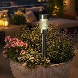 MARELIDA Solarleuchte silber 29 cm 4er Set
