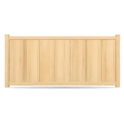 Zaun, Aluminium, Holzoptik, Eiche Hell Dekor, Modell Mönchengladbach, flexible Befestigungssysteme, Zaunelement individuell konfigurierbar