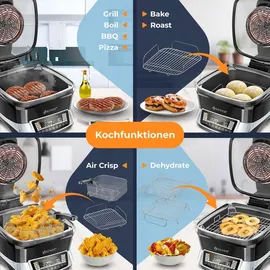 Kesser KESSER® Multikocher Küchengerät mit 16 Programme - Grillen, Backen, Dampfgaren Vorheiz- & Warmhaltefunktion, Schnellkochkopf, Heißluftfritteuse, Reiskocher, Slow Cooker, Joghurtbereiter