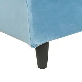 Beliani Bettrahmenbezug Samtstoff FITOU 90 x 200 cm Hellblau