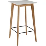 KADIMA DESIGN Skandinavischer Bartisch 60 x 60 x 110 cm Weiß