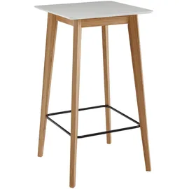 KADIMA DESIGN Skandinavischer Bartisch 60 x 60 x 110 cm Weiß