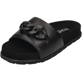 ROHDE Damen Pantolette Nappa Leder trendy Kurzpantolette Kettendetail Siena 6272, Größe:42 EU, Farbe:Schwarz - Schwarz - 42