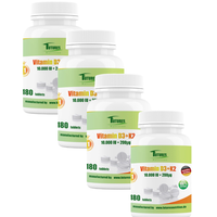 Vitamin K2 200μg mit D3 10000 I.E.  180-900 Tableten Vitamin D3 Vitamin K2
