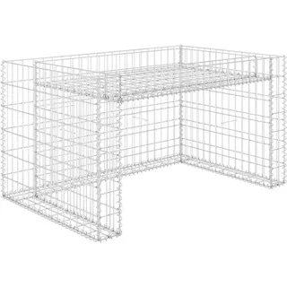 vidaXL Rasenmäher Garage mit Hochbeet Gabione Unterstand Carport Überdachung für Mähroboter Rasenroboter Robotermäher 110x80x60cm Stahldraht