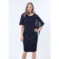 GOLDNER Abendkleid Festliches Kleid Chiffonüberwurf Blau 19