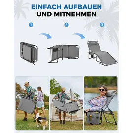 luxuskollektion Sonnenliege 5-stufig verstellbar klappbar  grau