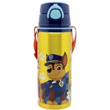 Paw Patrol Stor Wiederverwendbare Popup-Flasche aus Aluminium mit Schultergurt 730 ml | PAW PATROL BOY RESCUE PUPS