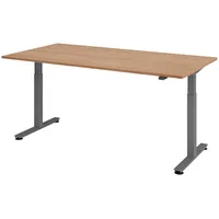 Bümö Schreibtisch Nussbaum 200x100 cm, Gestell: Graphit, - Büroschreibtisch