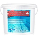 GlobaClean 5 kg Chlortabletten für Pool, Schnell Schock Tabs 20g (Brause-Tabs) – Leicht und schnelllöslich Schwimmbad