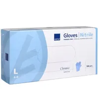 Blanc HYGIENIC Nitril Handschuhe puderfrei, blau, 1.000 Stk., unsteril, mit Rollrand, hoch-elastisch, Sensitive : Größe - L