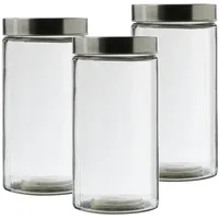 GAUMENKICK Vorratsdose L Glasbehälter 1,7 Liter Aufbewahrungsglas Vorratsglas 3St