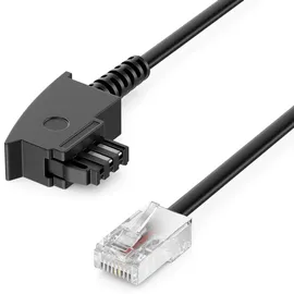 deleyCON 15m Routerkabel TAE-F auf RJ45 8P2C Anschlusskabel - Schwarz