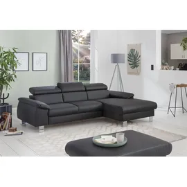 Cotta Ecksofa COTTA Kunstleder 2-Sitzer Schwarz