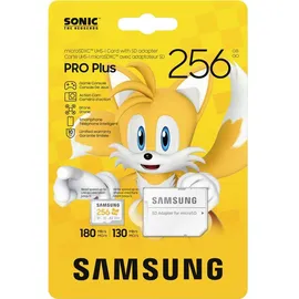 Samsung Sonic Edition - Tails microSDXC-Karte Retail 256 GB A2 Application Performance Class, v30 Video Speed Class, UHS-I