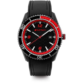 Audi Sport Herren Uhr, schwarz/rot, Mittel