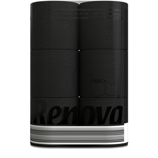 Renova Black Label Toilettenpapier Schwarz, 6 Rollen