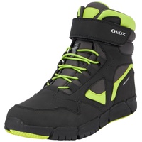 Geox J FLEXYPER Boy B ABX Ankle Boot, Black/Lime, 28 EU