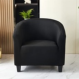 Morbuy Sesselhussen Sesselbezug Stretch Sesselschoner Sesselüberwurf Elastisch Sofahusse Husse Sofabezug für Clubsessel Loungesessel Cocktailsessel (Schwarz)