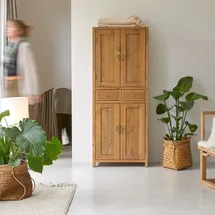Tikamoon Schrank Yuki aus massivem Recycling-Kiefernholz Natur