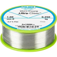 Felder Löttechnik ISO-Core Ultra-Clear Sn100Ni+ Lötzinn, bleifrei Spule Sn99,25Cu0,7Ni0,05