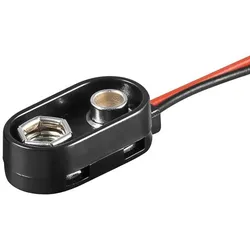 Batterieclip für 9V Blöcke, I-Form, Plastikgehäuse mit Kragen