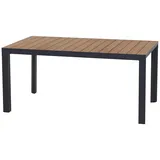 Siena Garden Silva Gartentisch 160,5 x 90 x 74 cm Anthrazit/Teak