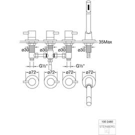 Steinberg Serie 100 4-Loch Wanne/Brause-Standarmatur (100.2480)