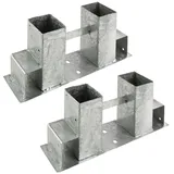 DEMA Kaminholzregal Holz Metall 2er-Set Silber