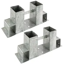 DEMA Kaminholzregal Holz Metall 2er-Set Silber