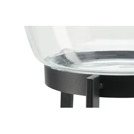Möbel Kraft Windlicht auf Metallgestell 2er Set Eisen,Glas Schwarz