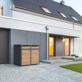 ML-Design Mülltonnenbox 2er 132 x 80 x 116,3 cm braun