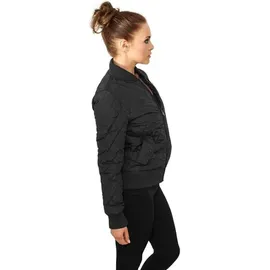 URBAN CLASSICS Damen Diamond Quilt Nylon Jacket Jacke, Black, XS