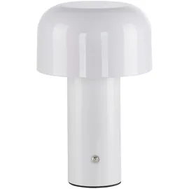 just light. Akku LED-Tischlampe AGNES, H 21,6 cm - Weiß - Kunststoff - dimmbar