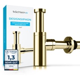 Bächlein Design Siphon Universal für Waschbecken [Gold] Premium Design Siphon fürs Waschbecken