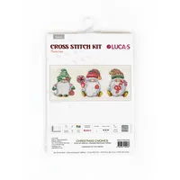 Luca-S Kreuzstich Set Spielset Weihnachtswichtel 3 Stk Zählmuster
