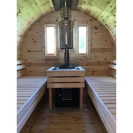 JV Möbel Fasssauna inkl. 3,6 kW Ofen + int. Steuerung
