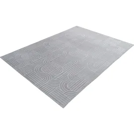 Kayoom Calma 125 Kurzflorteppich 160 x 220 cm Silber