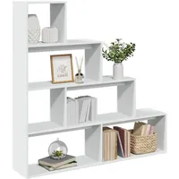 vidaXL Bücherregal 4 Stufen 143,5 x 29 x 143,5 cm Weiß