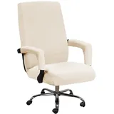 Bestenrose Bürostuhl Bezug Bürostuhlabdeckung für Die Sitzfläche Elastische Stuhlhussen mit Armlehne Hussen Bezüge Elastische Waschbar Stuhlhussen Set für Bürostuhl Computerstuhl (X-Large, Beige)