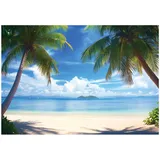 WallArena - Vlies Fototapete Strand und Meer 200x140 cm - Fototapeten - Tapeten - für Wohnzimmer Schlafzimmer - Vliestapete Wandtapete Tapete 3D Effekt- inkl. Kleister - Landschaft Natur tropisch