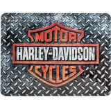 Nostalgic-Art Retro Blechschild, 15 x 20 cm, Harley-Davidson – Diamond Plate – Geschenk-Idee für Biker, aus Metall, Vintage Design