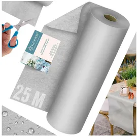 Kesser Vlies Tischläufer Modern 30cm x 25m Tischdekoration für Hochzeiten, Geburtstage, Taufen, Einschulung & wetterfest, Grau