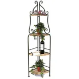 DanDiBo Ambiente DanDiBo Eckregal Bücherregal mit 4 Ablagen Regal Malega 12061 aus Metall und Holz 145 cm Badregal Aufbewahrungsregal Leiterregal