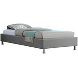 CARO-Möbel Futonbett Laredo 90 x 200 cm Textil grau