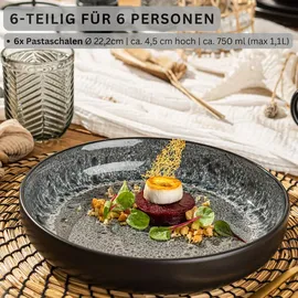 sänger geschirr Sänger Pastaschalen Set Sydney, Teller, Grau,