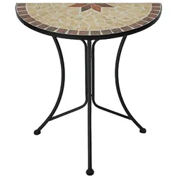 Mosaiktisch AMARILLO halbrund Garten Gartentisch Outdoor Esstisch Mosaik Tisch