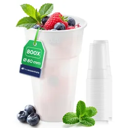 Inoverse 800 stk Trinkbecher, 300ml Plastikbecher, Weiß Einwegbecher 0,3l