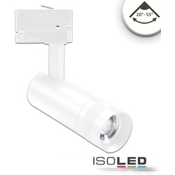 ISOLED LED 3-Phasen Schienen-Strahler, 8W, 20°-55°, IP20, fokussierbar, dimmbar, 4000K, weiß matt ISO-115679